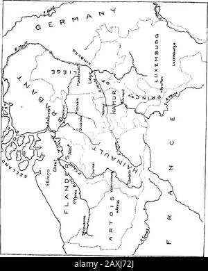 Una storia del Belgio dall'invasione romana ai giorni nostri. Al Suzerain. L'aristocrazia era divisa tra i partigiani degli imperatori germanici e quelli dei capi locali, e tra questi partiti non era possibile alcun compromesso. Sarebbe senza interesse per il rietto britannico seguire ogni episodio di questa disputa, ma alcuni suoi aspetti non possono essere ignorati nello studio della teformazione della nazionaUty belga. Due caratteristiche caratterizzano la politica dell'aristocrazia tenativa: Il loro attaccamento alla dinastia dei CaroUngian e il modo in cui teycered di preservare la loro libertà d'azione da parte di c Foto Stock