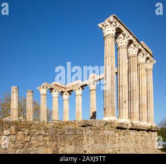 Templo Romano, tempio romano, ruinsTemple di Dianan, Evora, Portogallo Foto Stock