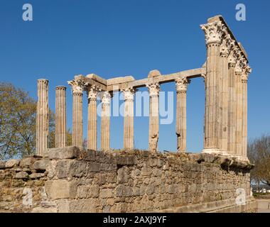 Templo Romano, tempio romano, ruinsTemple di Dianan, Evora, Portogallo Foto Stock