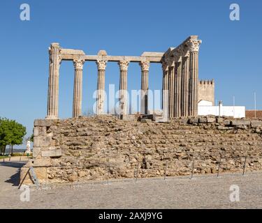 Templo Romano, tempio romano, ruinsTemple di Dianan, Evora, Portogallo Foto Stock