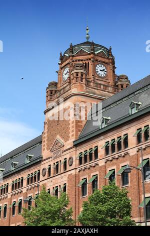 Stockholm City - edificio centrale degli uffici postali. Antico punto di riferimento, art nouveau. Foto Stock