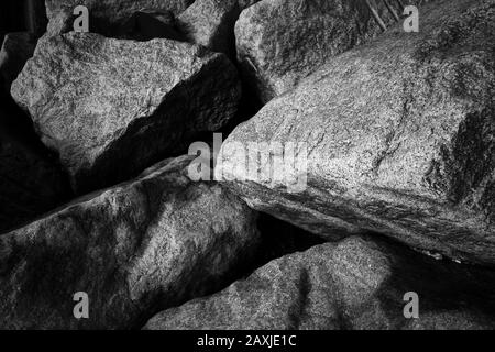 Difesa costiera di armatura di roccia Bawdsey Ferry Suffolk UK Foto Stock