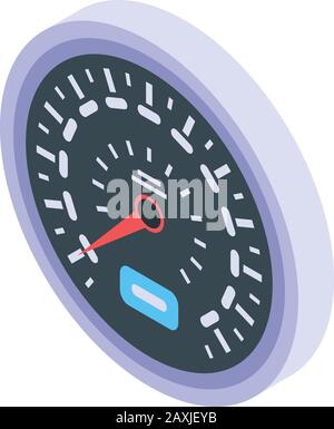 Icona tachimetro europeo, stile isometrico Illustrazione Vettoriale