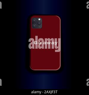 Modello di custodia per smartphone Vector - accessorio elegante. Stampa copertina trend design - iscrizione Marsala iscrizione Vai via. Illustrazione Vettoriale