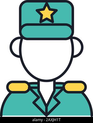 linea militare militare militare soldato e stile di riempimento Illustrazione Vettoriale