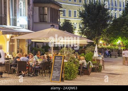 Ristorante nel centro storico di Berchtesgaden, Berchtesgadener Land, alta Baviera, Baviera, Germania meridionale, Germania, Europa Foto Stock