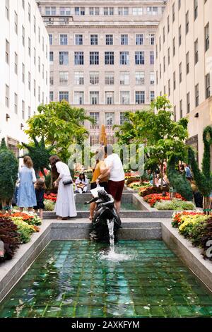 Fontane del Rockefeller Center a New York City Foto Stock