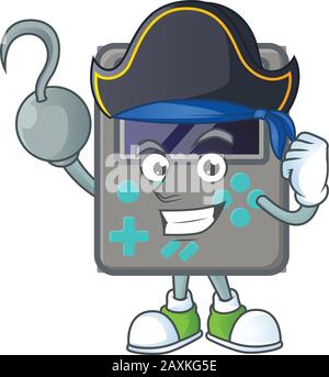 Calma una mano Pirate gioco console mascotte design indossare cappello Illustrazione Vettoriale
