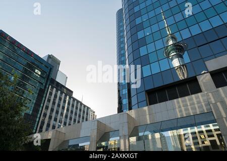 Grattacieli Nel Centro Di Auckland, North Island, Nuova Zelanda, Oceania Foto Stock