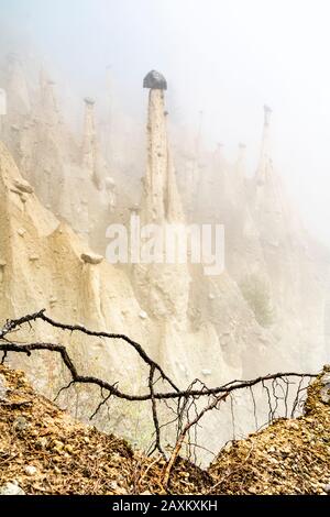 Piramidi Di Terra, Perca/Percha, Provincia Di Bolzano, Alto Adige, Italia Foto Stock