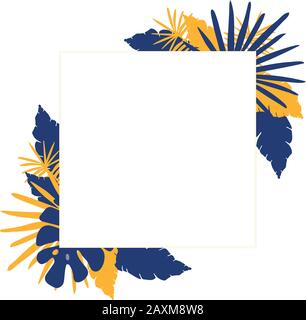 poster di nuova collezione o vendita. banner o poster in foglia di palma per e-commerce, negozio online di cosmetici, negozio di moda e bellezza. illustrazione vettoriale Illustrazione Vettoriale