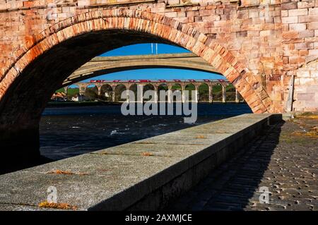 Royal Border Bridge A Berwick Upon Tweed, Inghilterra Foto Stock