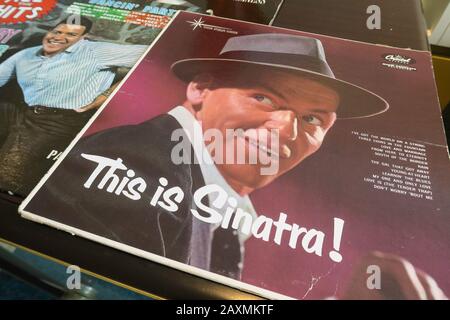 Dischi in vinile vintage, Stati Uniti Foto Stock