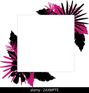 poster di nuova collezione o vendita. banner o poster in foglia di palma per e-commerce, negozio online di cosmetici, negozio di moda e bellezza. illustrazione vettoriale Illustrazione Vettoriale