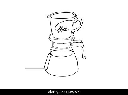 Una linea continua UN gocciolatore di caffè. Foto Stock