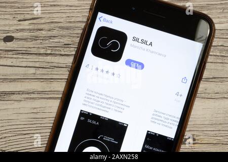 Los Angeles, California, Stati Uniti - 12 Febbraio 2020: Silsila App Store pagina primo piano , Editoriale Illustrativa Foto Stock
