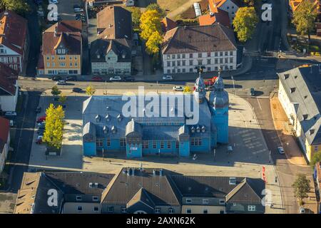 Foto aerea, chiesa del mercato allo Spirito Santo, nella chiesa del mercato, Università di tecnologia di Clausthal, strada Adolph Roemer, Clausthal-Zellerf Foto Stock