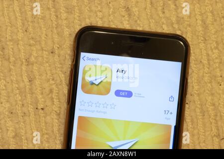 Los Angeles, California, Stati Uniti - 12 febbraio 2020: Ariose pagina dell'App Store primo piano , Editoriale Illustrativa Foto Stock