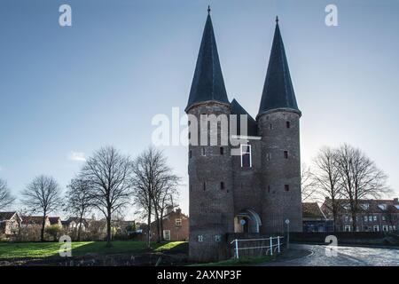 La porta di città Nobelpoort a Zierikzee, Paesi Bassi Foto Stock
