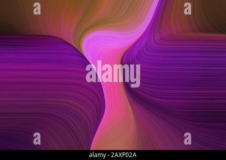linee di fluido artistico con moderne onde curvilinee sfondo illustrazione con vecchio colore mauve, molto scuro magenta e gelso. Foto Stock