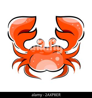 Funny Cartoon Crab Per Voi Design Illustrazione Adatta Per La Stampa Di Biglietti D'Auguri, Poster O T-Shirt. Illustrazione Vettoriale