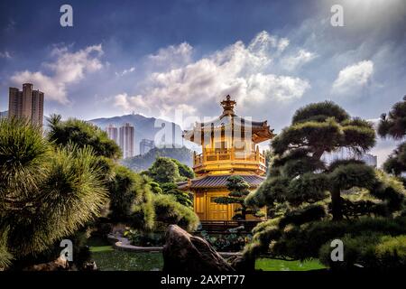 Il Monastero Di Chi Lin E Il Giardino Di Nan Lian A Hong Kong Foto Stock