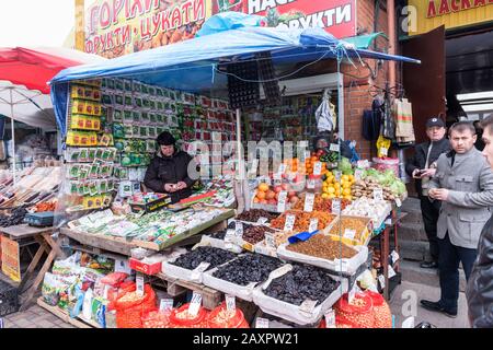 Zhytomyr, Ucraina, commercio di strada nel centro di Zhytomyr. Foto Stock