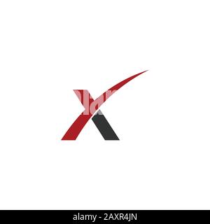 Modello iniziale di design del logo lettera x Illustrazione Vettoriale
