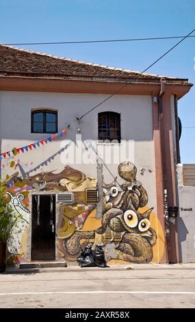 Graffiti, Street art, Belgrado, Serbia Foto Stock