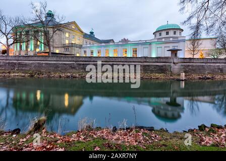 Sera, Regent Building, Fiume Saale, Bad Kissingen, Franconia, Baviera, Germania, Europa Foto Stock