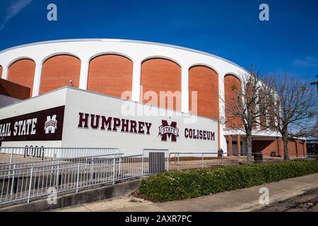 Starkvile, MS / USA - 9 febbraio 2020: Humphrey Coliseum, comunemente chiamato Hump, nel campus della Mississippi state University Foto Stock