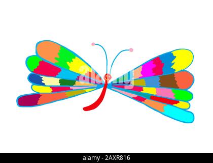 Illustrazione ingenua, disegno per bambini, colorato prato di fiori con  nuvole e sole, Germania Foto stock - Alamy