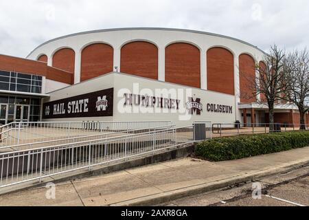 Starkvile, MS / USA - 9 febbraio 2020: Humphrey Coliseum, comunemente chiamato Hump, nel campus della Mississippi state University Foto Stock