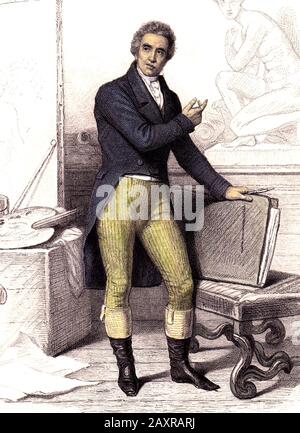 1820 ca , Parigi , FRANCIA : il celebre pittore neoclassico francese Jacques-Louis David ( Jacques Louis , 1748 - 1825 ). Ritratto inciso dal 1846 , Francia. Arte - Atelier - ARTE - PITTURA - pittura - PITTORE - artista - artista - artista - ritratto - ritratto - incisione - illustrazione - illustrazione - NEOCLENICO - NEOCLASSICISMO - NEOCLASSICISMO --- ARCHIVIO GBB Foto Stock
