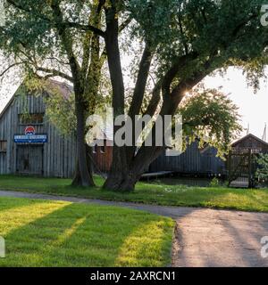 Boathouses a Diessen am Ammersee, Baviera, Germania Foto Stock