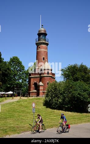 Europa, Germania, Schleswig Holstein, Kiel, Kieler Förde, Mar Baltico, faro Holtenau, ingresso canale di Kiel, inaugurato il 21 giugno 1895, Foto Stock