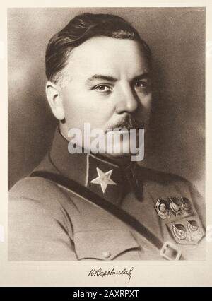 Kliment Yefremovich Voroshilov, noto popolarmente come Klim Voroshilov (1881 – 1969), è stato un importante ufficiale militare sovietico e politico durante la St Foto Stock