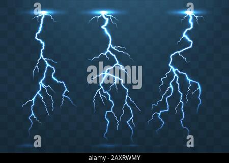 Thunder bullone e fulmini, thunderstorm elettricità flash Illustrazione Vettoriale