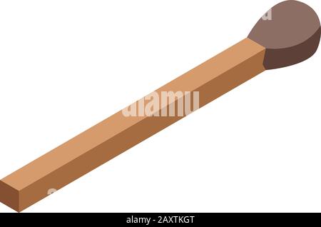 Icona legno match, stile isometrico Illustrazione Vettoriale