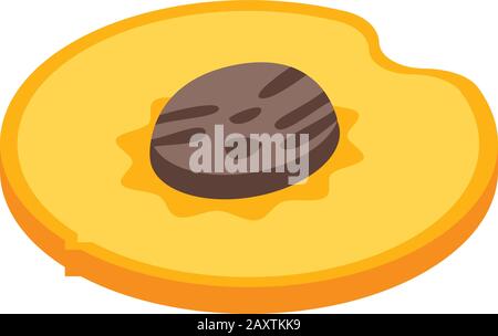 Icona pesca tagliata, stile isometrico Illustrazione Vettoriale