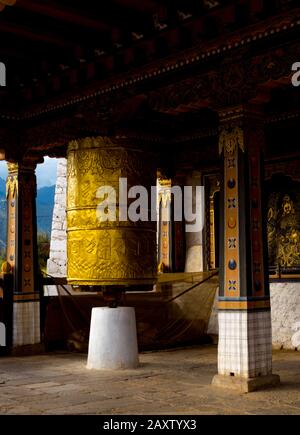 Una foto scattata da un tempio di Paro, Bhutan. Foto Stock