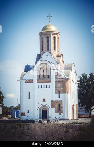 Chiesa cristiana ricostruzione storica di stile antico, medievale, filtro Foto Stock