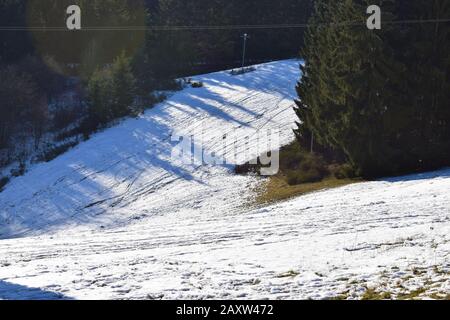 Neve a Bergheide Eifel Foto Stock