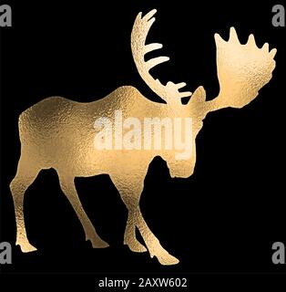 Grande alce dorata Illustrazione Vettoriale