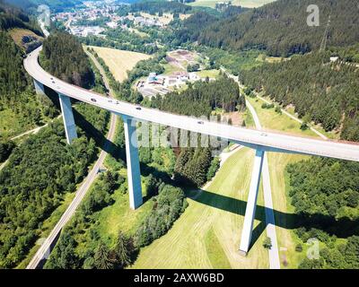 Veduta Aerea Del Ponte Gutachtal, Foresta Nera, Germania Foto Stock