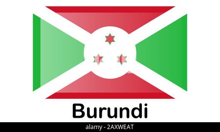 Originale e semplice Burundi bandiera isolato in colori ufficiali e proporzione correttamente Illustrazione Vettoriale