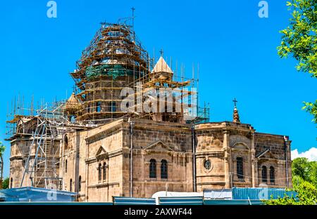 Cattedrale Madre di Santa Etchmiadzin sotto restaurazione. Armenia Foto Stock