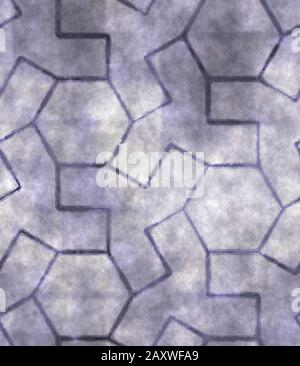 Danni causati dall'acqua, sbavare il geo-pattern sbiadito lavato con inchiostro Foto Stock
