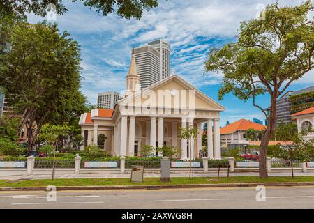 SINGAPORE, Singapore - circa settembre, 2017: strade della città di Singapore, Singapore. Foto Stock
