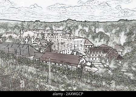 Cistercianmonastery San Marienthal Ostritz, distretto amministrativo di Goerlitz, in Sassonia, Germania, Europa Foto Stock